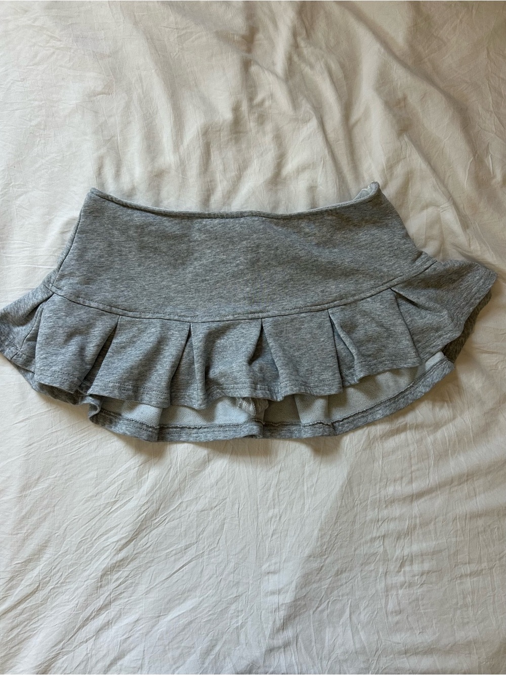 Women's Grey Ruffle Mini Skort